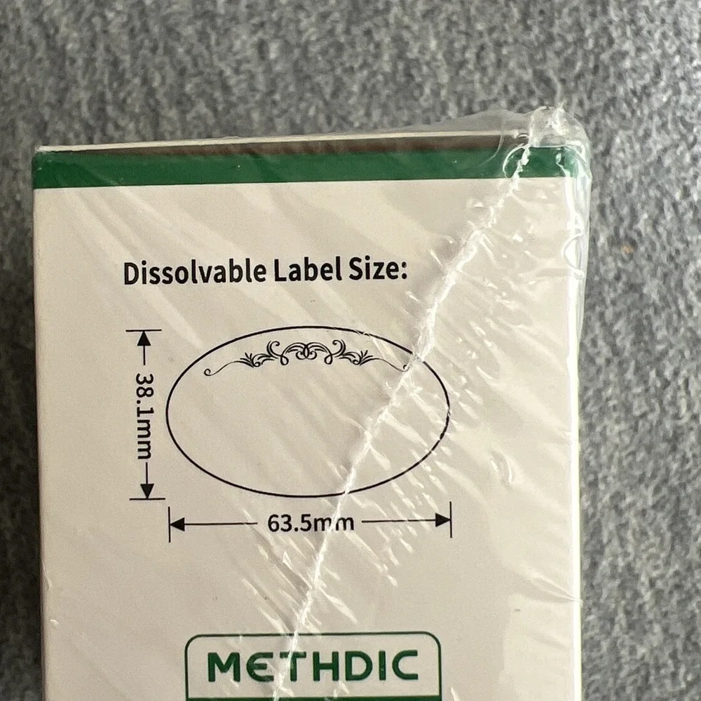 Methdic Dissolvable Labels For Food Storage‎ Containers 1.5x2.5 300 Stickers NIB